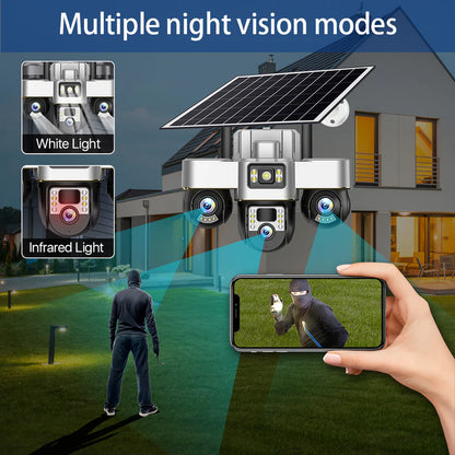 Nouvelle caméra solaire à 3 objectifs Rigamiz™️-أقوى نظام حماية ذكي في العالم