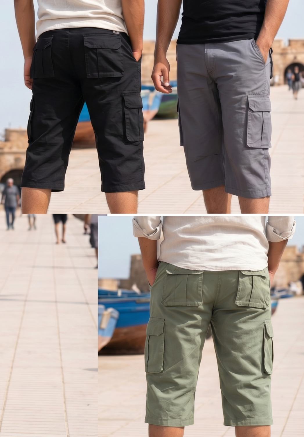 Casual Cargo Shorts – Comfort Fit (Gray, Beige, Black) ستايل عصري وكلاس