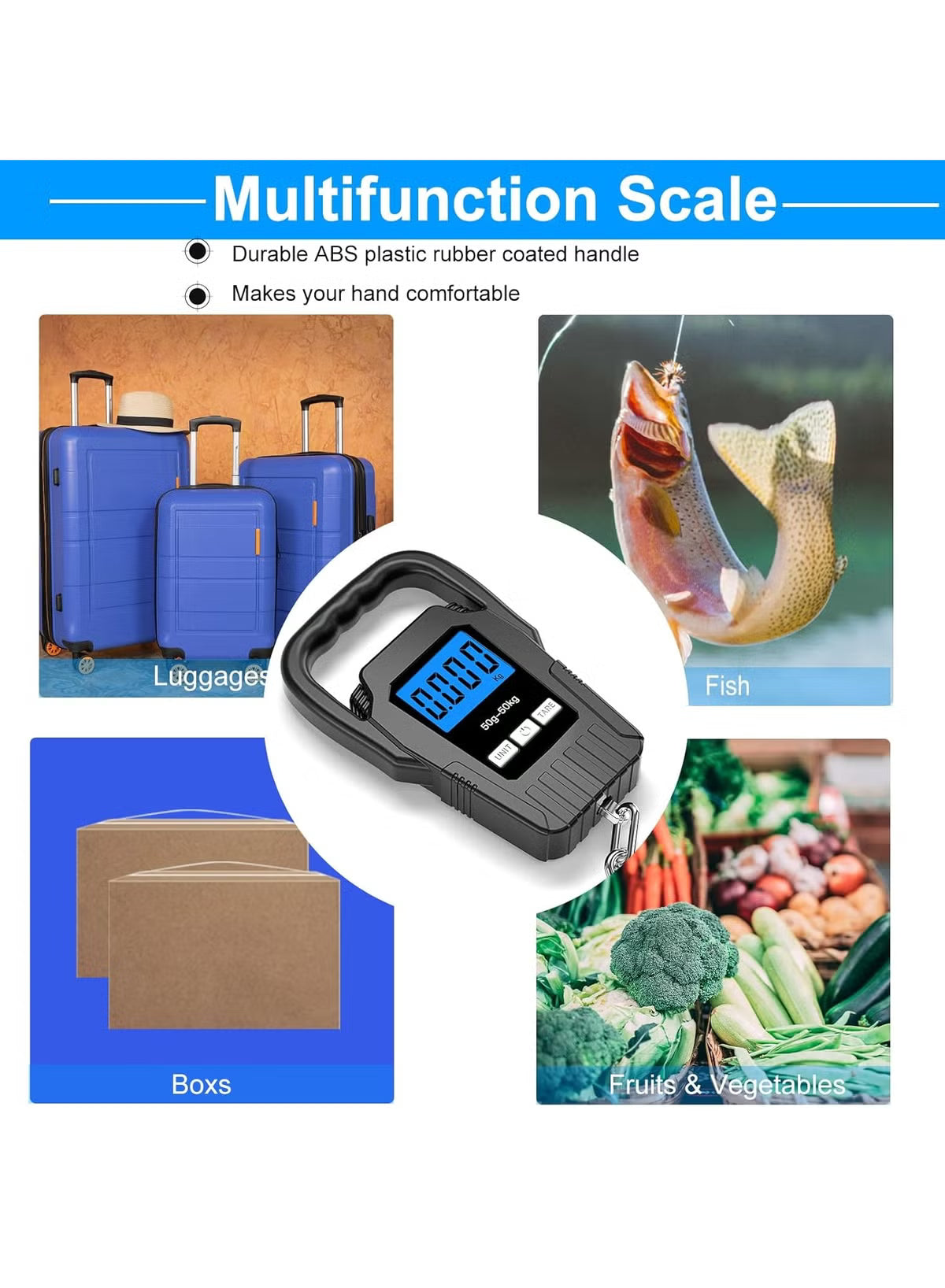 Balance Électronique Portable 50 kg – Numérique Haute Précision avec Écran LCD
